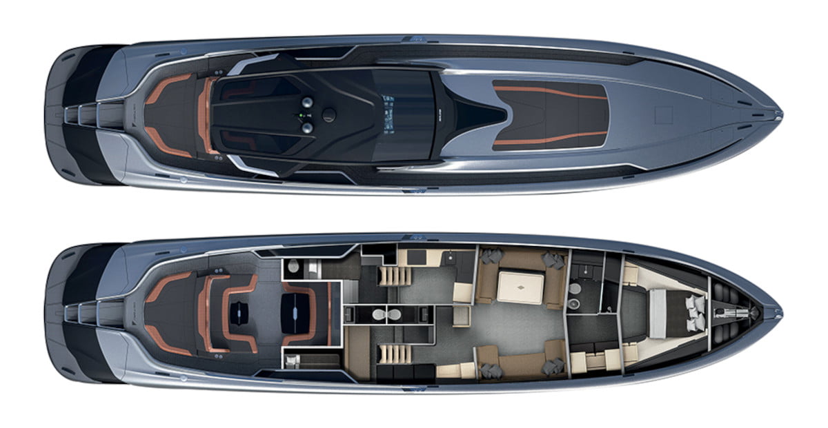 Bolide 80 deck plan one cabin layout