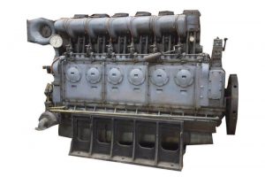 Old marine diesel engine